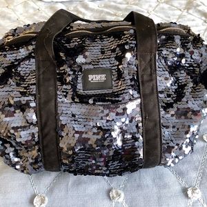 Victoria’s Secret Royal Blue Sequin Duffle Ba